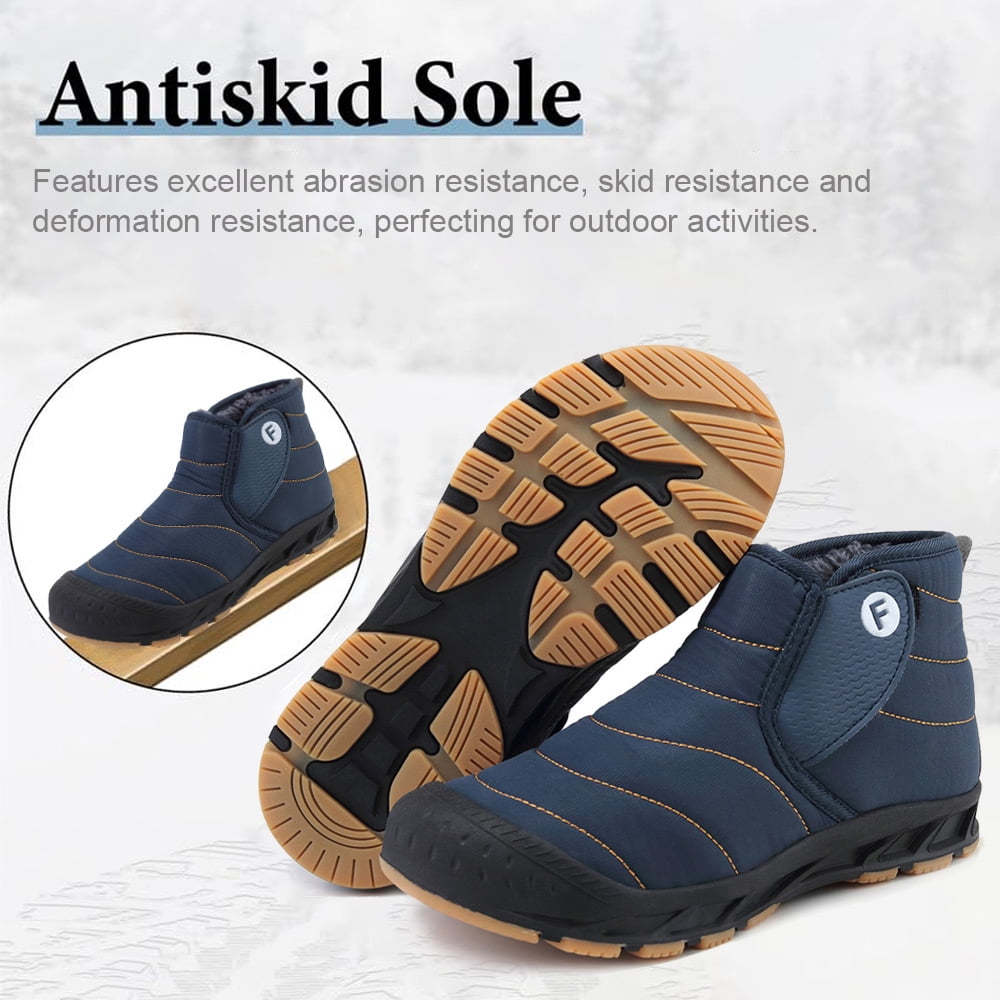 Ecetana Snow Boots for Men Winter Warm Waterproof Outdoor Hiking Shoes