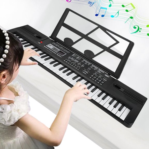61 Teclas Música Digital Órgano Electrónico Teclado Portátil piano para niones con micrófono 16 timbre 8 percusio 10 ritmo batería usb para niños