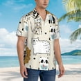 thumbnail image 3 of Kll Men'S Hawaiian Shirt Short Sleeve Button Down Beach Shirts-Hand Drawn Animals, 3 of 7