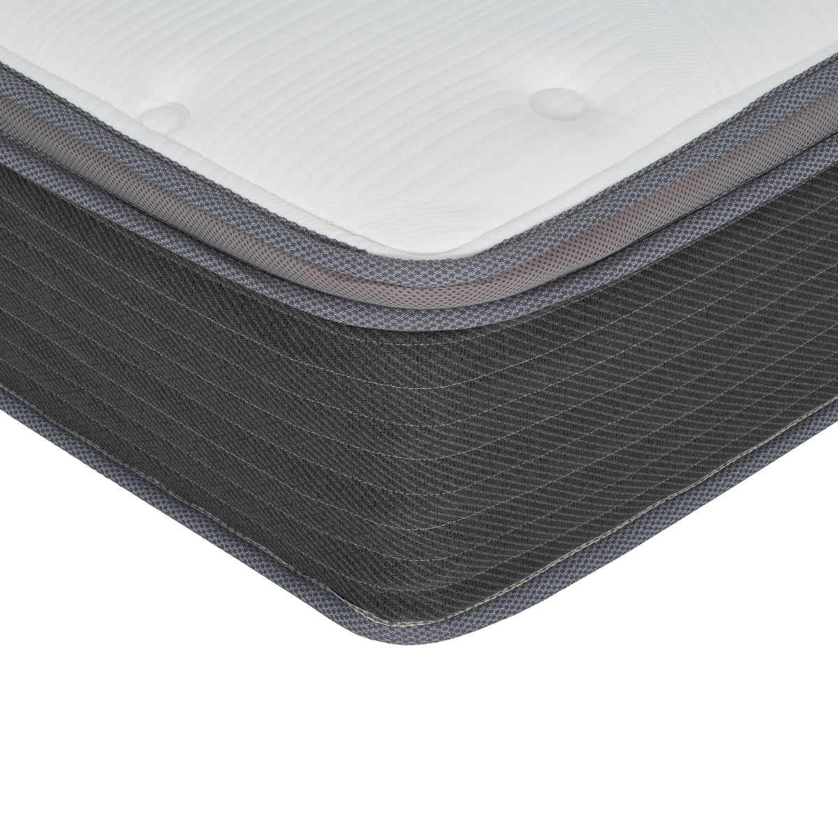Miekor Furniture Plush 10 in. Cal King Size Hybrid Pocket Spring Mattress in a Box, Gel Memory Foam Mattress for Comfortable Sleep, White/Gray No6133