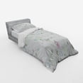 thumbnail image 3 of Ambesonne Floral Bedding Set 4 Pcs, Vintage Seamless Pattern, Queen, White and Reseda Green, 3 of 3