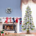 thumbnail image 4 of Costway 1 PCS 6 FT Artificial Xmas Tree Hinged Christmas Tree with 589 Flocked Branch Tips, 4 of 10