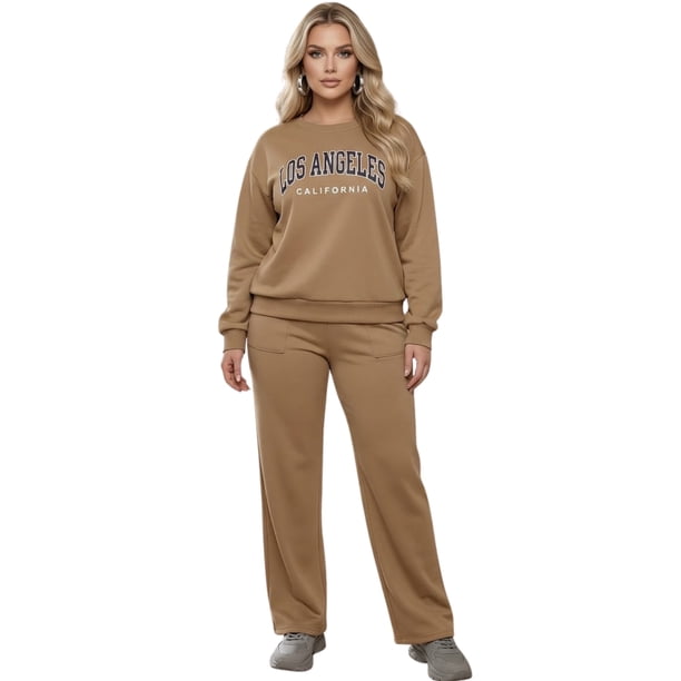Conjunto Casual 2 Piezas Sudadera y Pants con Estilo Urbano, Cómodo y Diseño Atemporal para Mujer