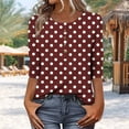 thumbnail image 2 of Ashirexll T Shirts for Women, Summer Tops for Women, Women's Printed Button 3/4 Sleeve T-shirt Comfortable and Casual Loose Top, 2 of 7