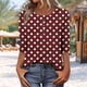 thumbnail image 1 of mfyjkho Tops Bohemios Para Mujer, Camiseta De Manga 3/4 Con Botones Estampados Para Mujer, Cómoda Y Casual, Holgada Tops Para Salir Para Mujer Xl, 1 of 7