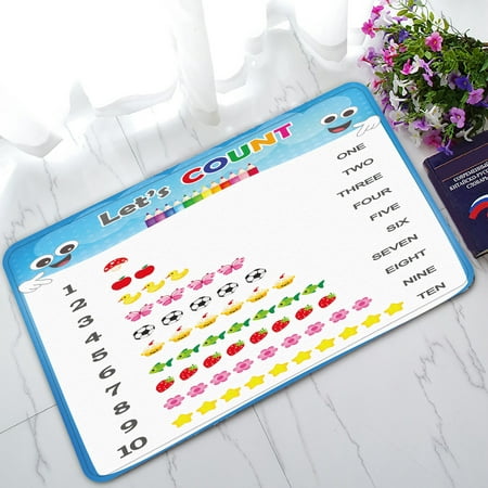 YKCG Numbers Counting Practice Printable Educational Doormat Indoor/Outdoor/Bathroom Doormat 30x18