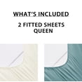 thumbnail image 3 of Mainstays Super Soft Microfiber 2-Pack Fitted Sheet, Queen, Soft Ivory/ Blue Cameo, 2 Piece, 3 of 8