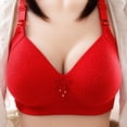 thumbnail image 2 of Gibobby Brasier deportivo para mujer Ropa interior francesa sin anillo de para mujer, sujetador en forma de U con espalda abierta grande y espalda abierta(Rojo,36), 2 of 4