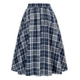 thumbnail image 4 of Women's Long Plaid Skirt Checkered Pattern High Elastic Waist A-Line Flared Hem Skirt Regular Fit for Casual & Formal Occasions, Cute Skirts, 4 of 4