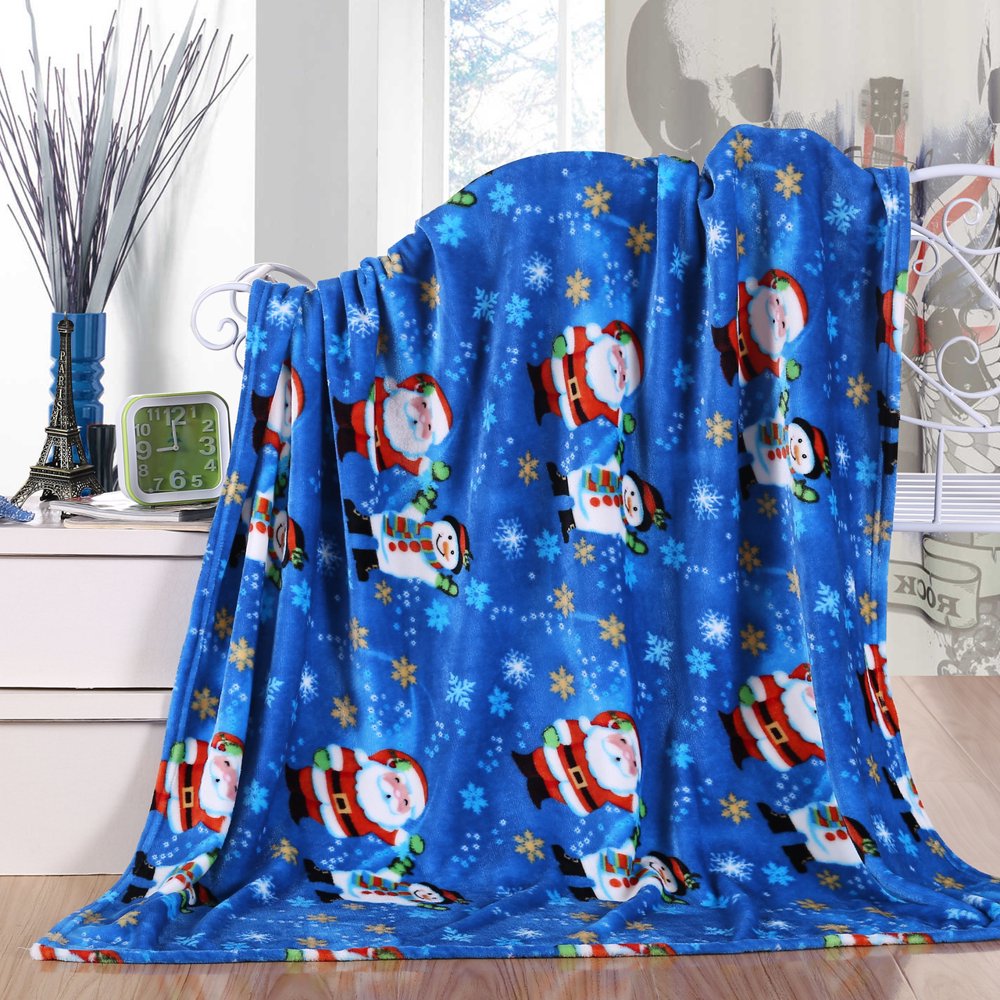 Holiday Christmas Throw Blanket, Soft & Plush, 50x60, SantaSnowman