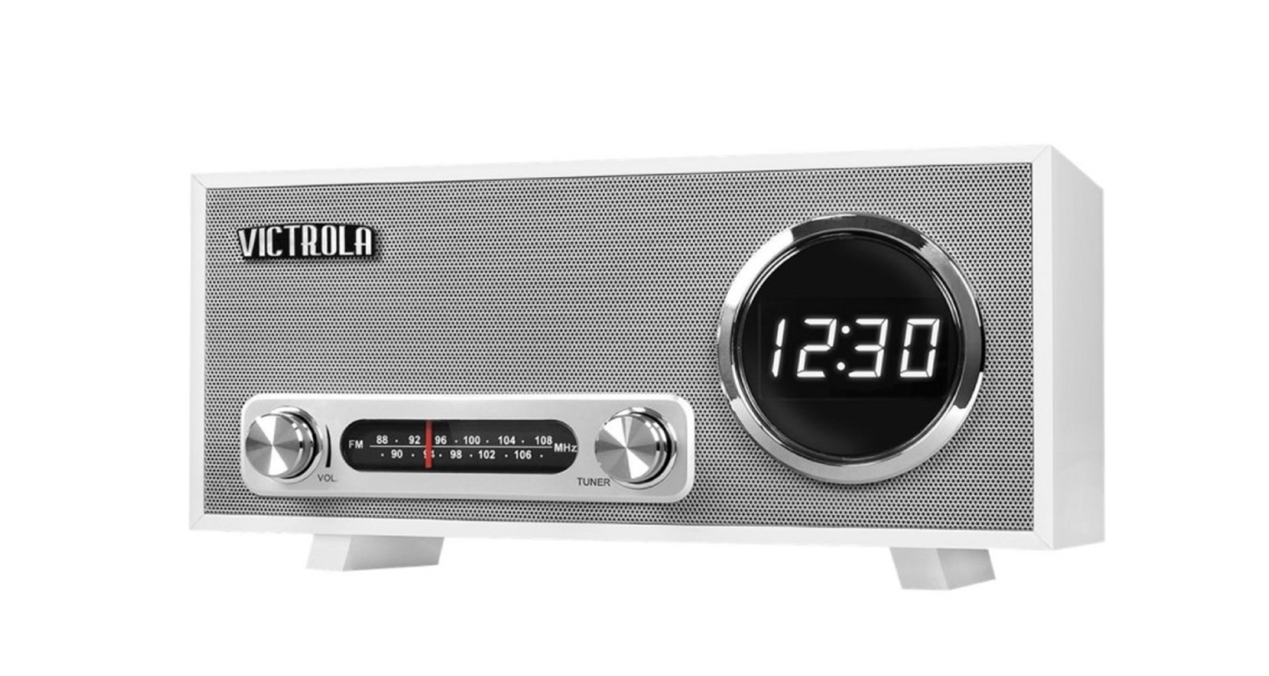 Victrola Analog FM Clock Radio White