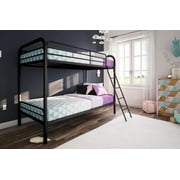 DHP Twin Over Twin Metal Bunk Bed, Multiple Colors - Black