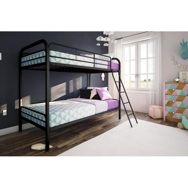 Dhp Dusty Twin Over Metal Bunk Bed, Full On Metal Bunk Beds Black