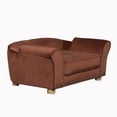 thumbnail image 6 of Critter Sitters 34-in. Faux Velvet Pet Bed Sofa for Medium-Sized Dogs and Cats in Brown, 6 of 22