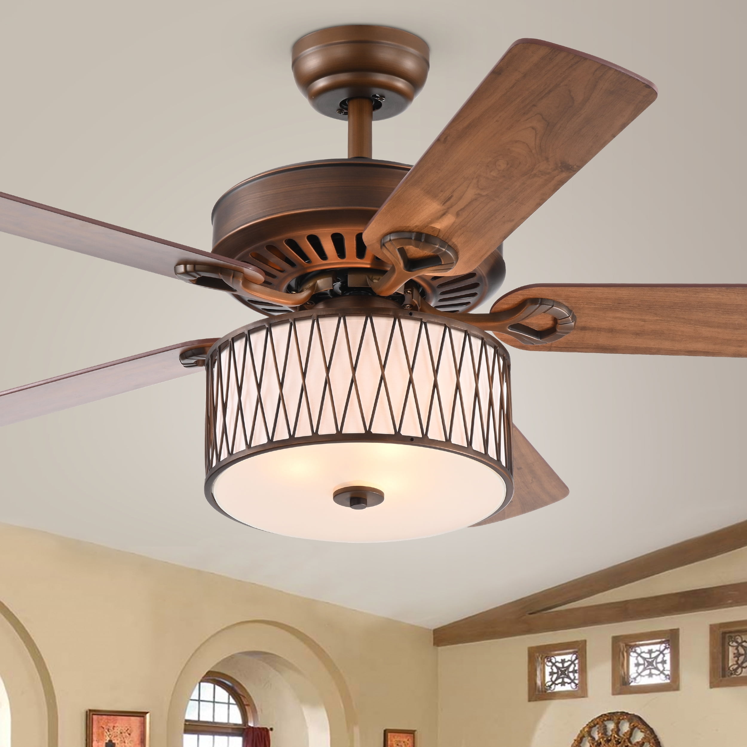 Jan Gee Satin Bronze 52-inch 5 Blade Ceiling Fan