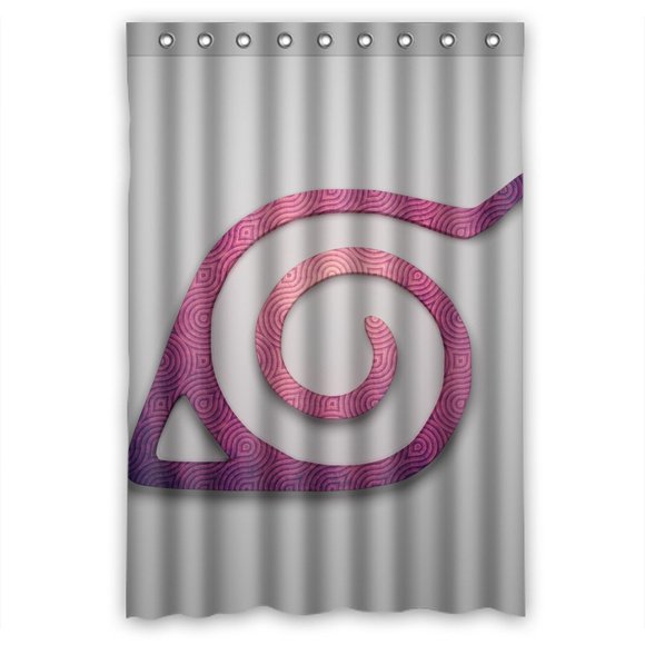 TOUXIHAA Naruto Konoha Symbol Shower Curtain Bathroom Curtain Set with Hooks Size 48x72 inches