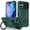 Darkgreen, variant on Lunvic Heavy Duty Phone Case for iPhone 17, Slide Camera Cover Dual-Layer PC TPU Case with N52 Magnetic Ring Stand Kickstand, Red+Black
