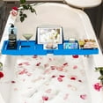 thumbnail image 4 of Bambloom Bamboo Bathtub Tray,Luxury Expandable Bath Tray for Tub with Bath Ball and Soap Dish,Blue, 4 of 6