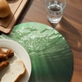 thumbnail image 3 of Dark Green Ocean Waves Round 13 Inch Placemats Set of 2, Summer Beach Coastal Abstract HeatResistant Non Slip Place Mats for Dining Table, Wipeable Braided Kitchen Table Mats for Housewarming, 3 of 9