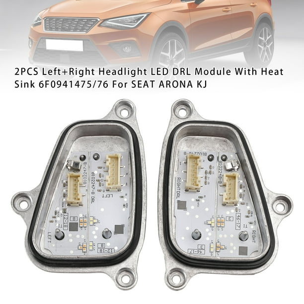 Módulo LED DRL para faros delanteros izquierdo y derecho (2 unidades) con disipador de calor 6F0941475/76 para SEAT ARONA KJ