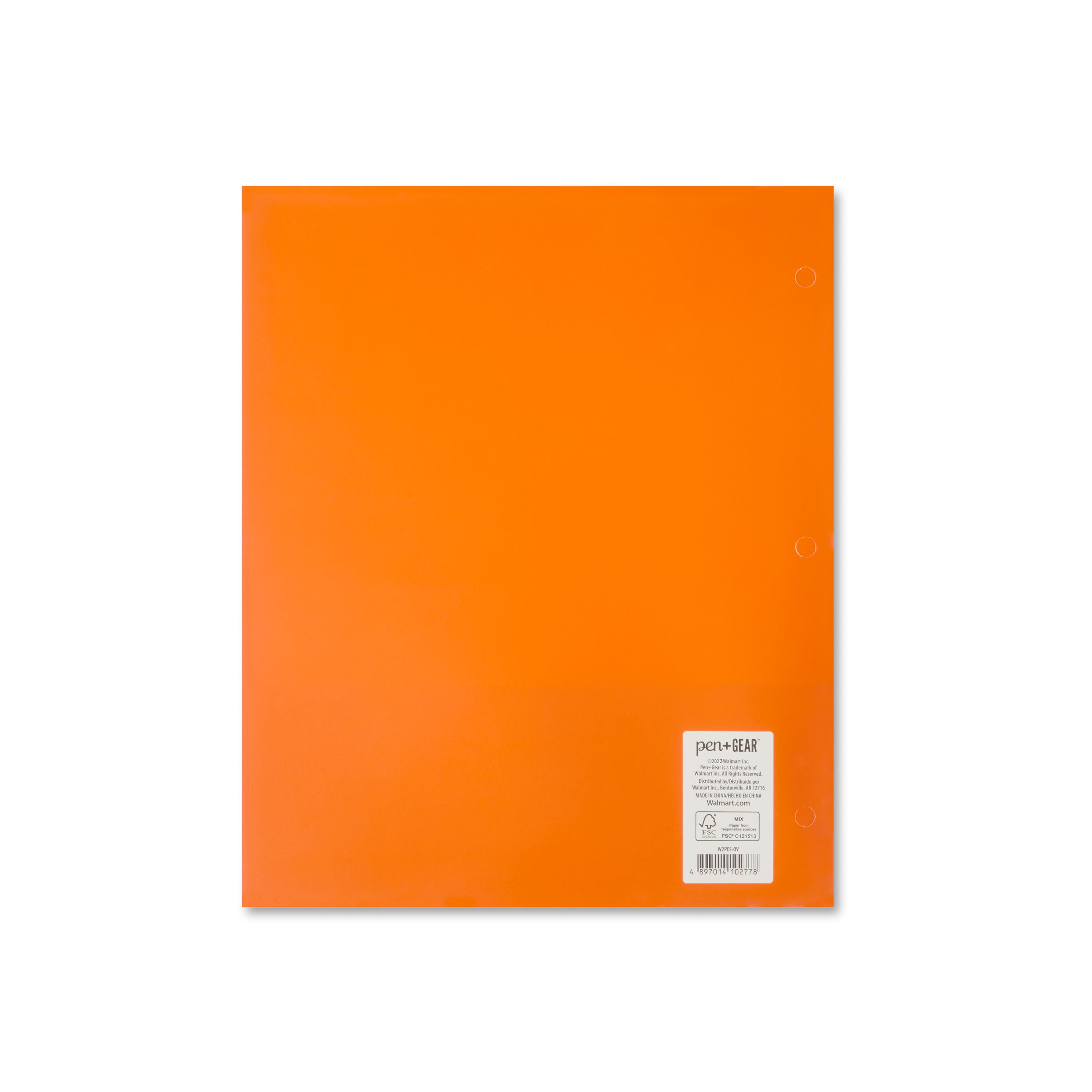 Pen+Gear Two Pocket Paper Folder, Solid Orange Color, Letter Size