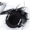 thumbnail image 3 of Señoras Mini Sombrero Del Traje Del Pelo Del Clip W / Feather - Negro, 3 of 9