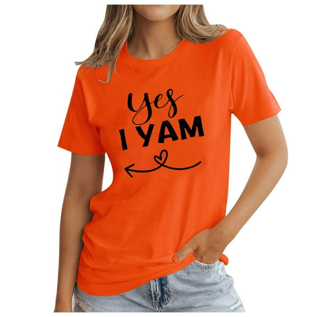 TINZ T-Shirt Graphique de l'Action de Grâce pour Femmes, Mode Décontractée Automne, T-Shirt Imprimé Vacances, T-Shirts Unis Rayés à Manches Courtes pour Femmes, Été Décontracté