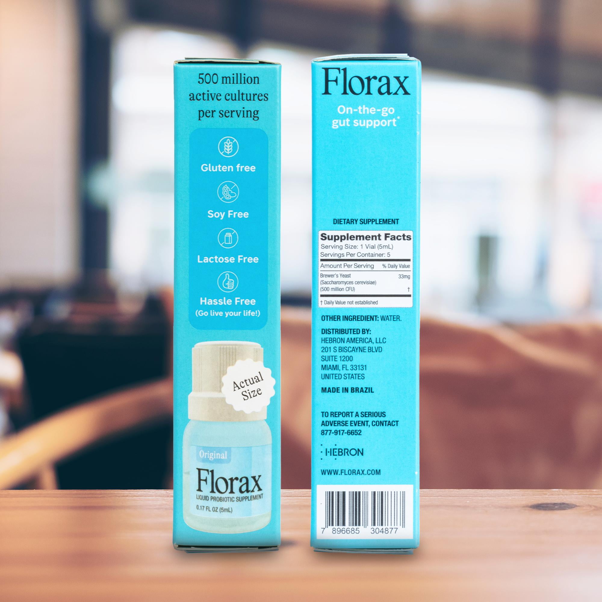 Florax - Liquid Probiotic - Original Flavor - On-the-go Gut Support for Women, Men, and Children - 5 Vials
