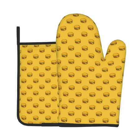 

Lukts Burger 1 Print Kitchen Heat-Resistant Gloves and Spacers 2pcs Set Suitable for Baking and Cooking