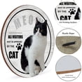 thumbnail image 3 of Cat Funny Pet Lover Circle Wooden Hanging Sign All Visitors Must Be Approved Black Cat Poster A House is Not A Home Funny Animal Wall Art Cat Signs Front Door Decor Cafes Bars Sign 12x12 Inches, 3 of 5