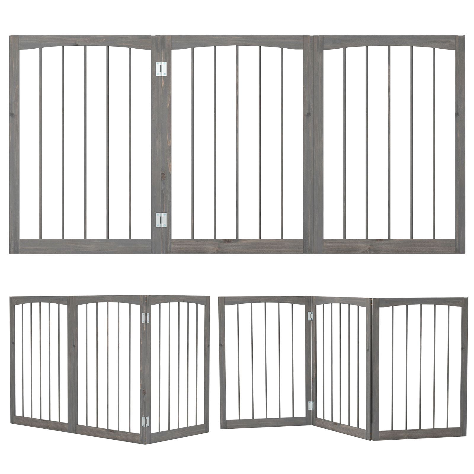 30 Inch Tall Wooden Pet Fence 3 Panel Foldable Gate for Cats Small Medium Dogs