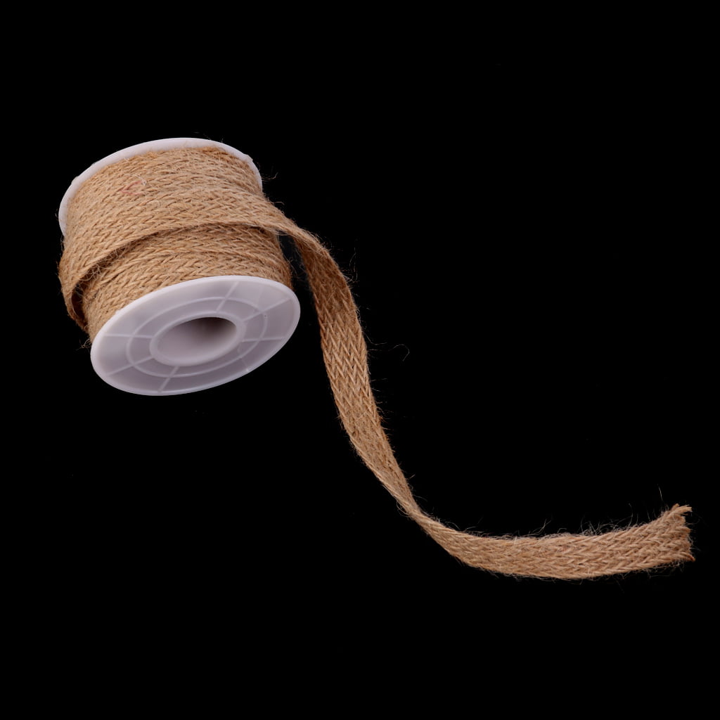 5M Jute Burlap Braided String Hessian Ribbon Rope Tape Wedding Party Craft Decor