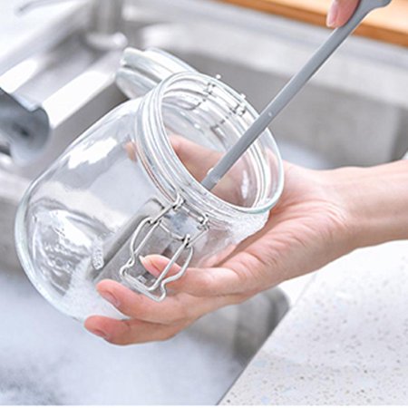 

Sponge brush long handle cup washing brush sponge brush cleaning brush suitable for kitchen office and bedroom one gray 38*5cm (long) long Gray