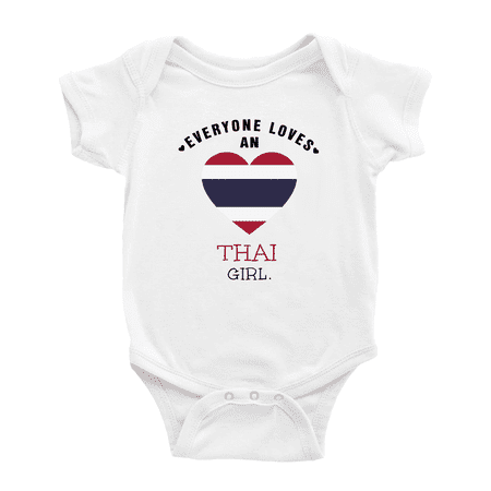 

Everyone Loves an Thai Girl Cute Baby Bodysuits Newborn Clothes (White 6-12 Months)