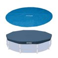 thumbnail image 1 of Intex 15 Foot Round Debris Cover and Vinyl Solar Cover for Above Ground Pools, 1 of 9