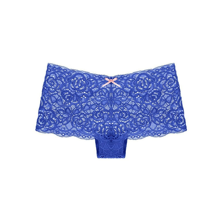 Eleluny Women Lace Briefs Lingerie French Panties Underwear Knickers  Underpants Blue XL 