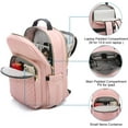 thumbnail image 5 of Lovevook Laptop Backpack for Women, 15.6" Quilted Travel Backpack with Anti-Thief Pocket, Teacher Backpack Book Bag Nurse Bag Purse with USB-Lovely Pink, 5 of 8