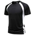 thumbnail image 3 of WHLBF Men's Mesh T-Shirt Color Block Short Sleeve Round Neck Sporty Casual Top White M, 3 of 5