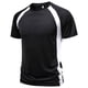 thumbnail image 3 of Tops para hombre, blusas y camisas de cuello redondo y manga corta para hombre Camisa de manga corta con cuello redondo y bloques de color liso de malla para hombre Blusas deportivas casuales Camisas, 3 of 6