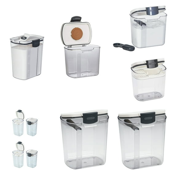 Progressive Flour Container (2 Pack), Spice Container (3), & Sugar Container (3)