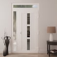 thumbnail image 4 of Front Exterior Prehung Metal-Plastic Door Frosted Glass | Manux 8112 White Silk | Side and Top Sidelite Transom | Office Commercial and Residential Doors Patio Garage 48x94 (W36+12x80+14) Left-hand, 4 of 5