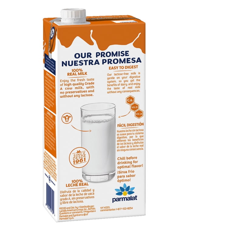 2 pack) Parmalat Fat Free Lactose Free UHT Milk, 32 fl oz, Shelf