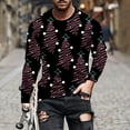 thumbnail image 2 of Honeeladyy Men's 3D Print T-Shirts Christmas Print Tee Long Sleeve Round Neck Pullover Tops #Bl-Black-XXXL, 2 of 5