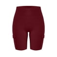 thumbnail image 7 of Athletic Shorts for Women Soild Color Fashion Casual Workout Shorts Lightweight Elastic Waist Slim Fits Summer Shorts with Pocket, 7 of 7