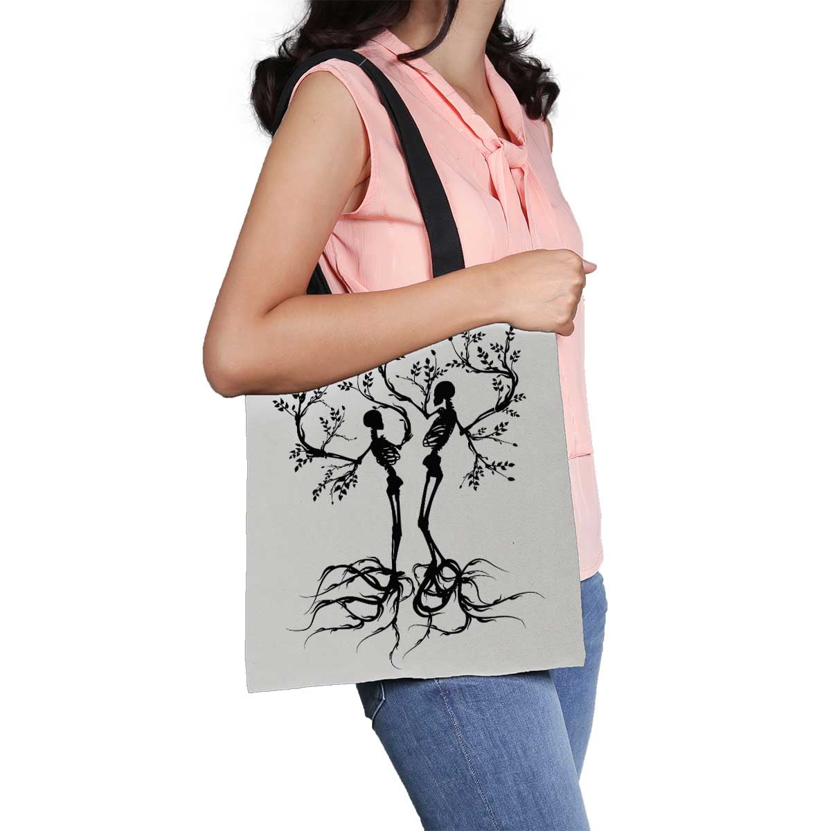YUSDECOR Conceptual Of The Tree Of Life Growing Apart Canvas Shoulder Bags  Handbags Tote Bags Shopping Bag
