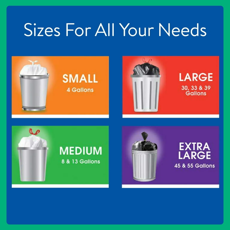 13 gallon trash on sale bag size