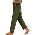 thumbnail image 1 of TaTaai Women Loose Fit Solid Cotton Linen Wide Leg Pants Drawstring Casual Trousers Ladies Daily Commute Festival Event Wear Lightweight Breathable Non-See-Through Stylish Bottoms Gift, 1 of 3