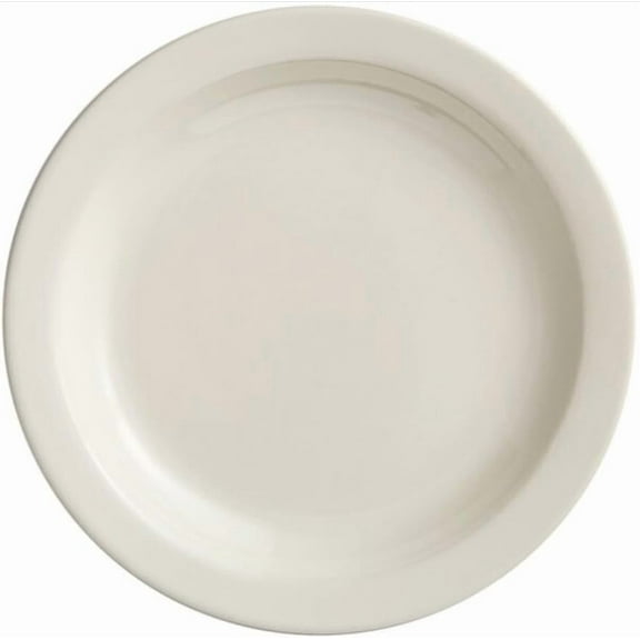 Soro Essentials- Set of 36 Ceramic 5-1/2" American White Empress Narrow Rim Plate Ivory Color- Rolled Edge China Plate Dinner Plates Serving Dishes for Dinner and Salad Perfect for Restaurant