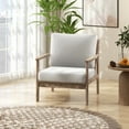 thumbnail image 2 of Costway Modern Accent Chair with Solid Rubber Wood Armrests Cotton Linen Fabric Covers, 2 of 9