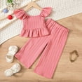 thumbnail image 4 of Summer Outfits Ruffle Sleeve Casual T-Shirt Tops and Pants 2 Piece Girls Sets 8-9 Years Girl Clothes, 4 of 7